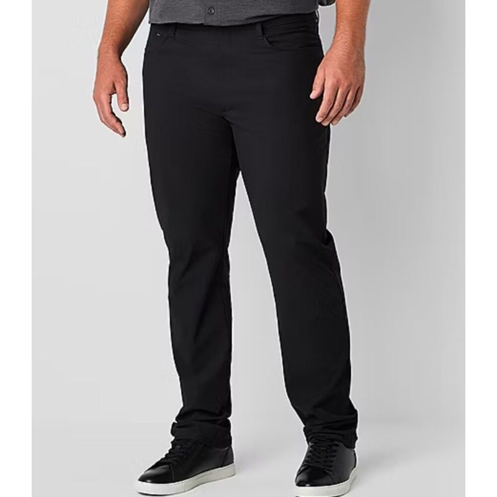 NEW NWT Mens Big & Tall Sz 50X32 Straight Fit Casual or Dress Black Pants STYLUS
